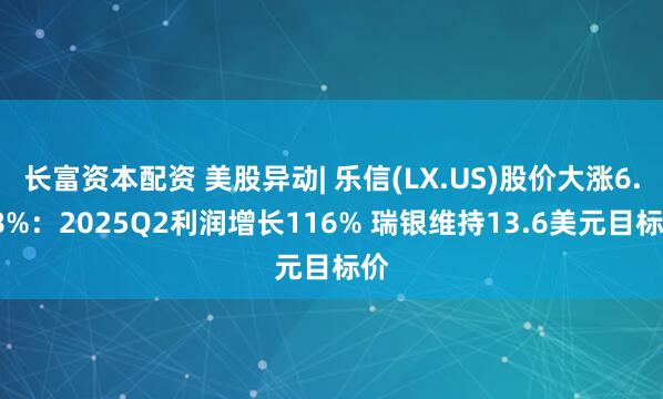 长富资本配资 美股异动| 乐信(LX.US)股价大涨6.08%：2025Q2利润增长116% 瑞银维持13.6美元目标价
